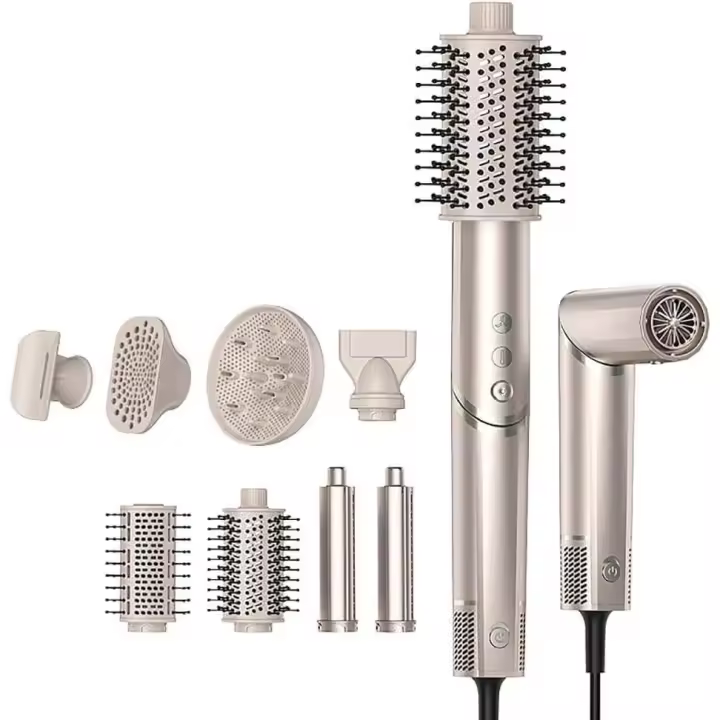 PORCHEDDU Cuchillo de secador de pelo, potente secador de pelo 8 en 1, equipado con un Cargador automático de Iones negativos de Alta velocdad de 110.000 rpm, sistema Profesional de modelado y seco de aire con Cabello rizado Abundante - 1