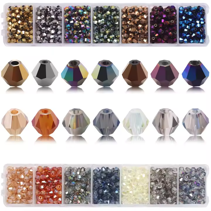 Cristal Checo 4MM Abalorios Facetados Para DIY Joyería De Pulsera Collar Y Aretes Caja Con 1400 Piezas Por Pieza - 1