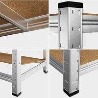 ORION91oficial® - Estantería Metálica Galvanizada | Modular | Almacenaje | 140x70x30 cm | Acero y MDF | Antihumedad | Hogar | Trastero | Almacen | Garaje | 4 Baldas Ajustables | Cargas Pesadas 700Kg | Estantería - spaziOrion91 - details 2