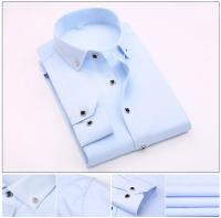 Camisa De Encaje Para Hombre Con Cuello En V Manga Larga Diseño Sólido Casual Adecuada Para Negocios Y Sociales En Colores Blanco Negro Azul Náutico - details 7