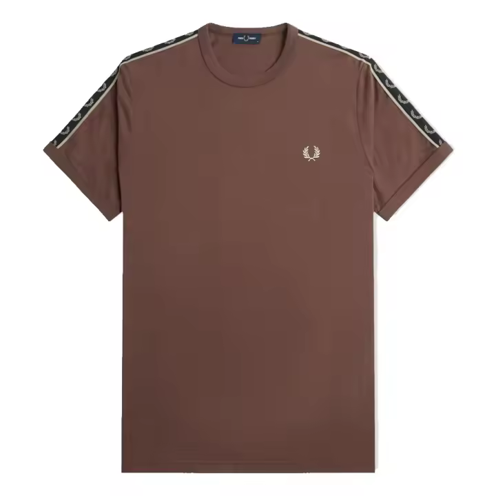 Fred Perry Taped Ringer T-Shirt Carrington Brick / Warm Grey - 1
