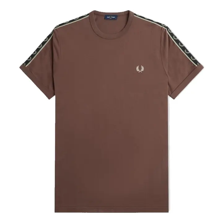 Fred Perry Taped Ringer T-Shirt Carrington Brick / Warm Grey - 1