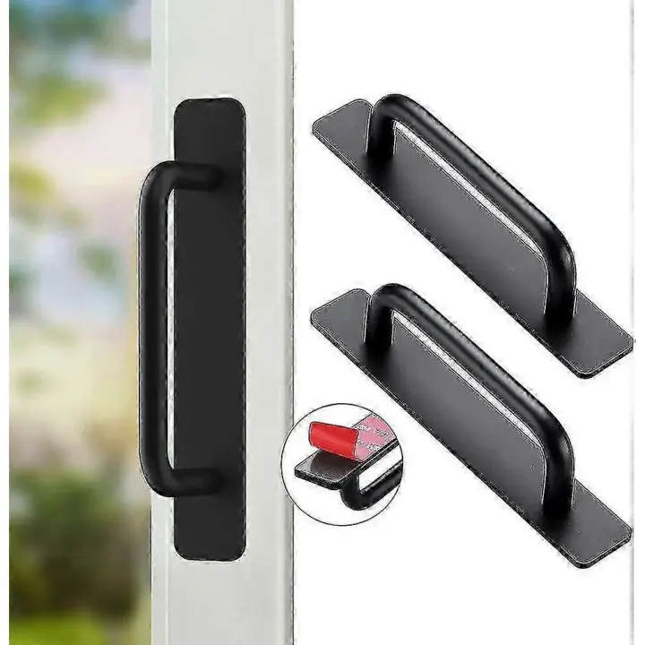 2 Tiradores autoadhesivos para muebles, de Aluminio, para Puertas corredores, para muebles de Cocina, muebles y dormitorios, 147 mm (Negros) - 1