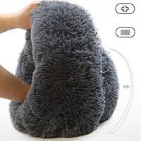 Cama de Felpa Deluxe Plush Redonda de Pelo Nido de Donut para Mascotas Deluxe para Gatos y Perros XH034 (Diameter:40cm, Light Brown) - details 2