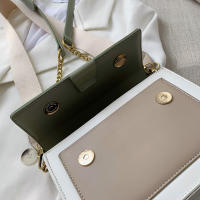Bolso Bandolera De Cuero Con Contraste Para Mujer Bolso De Mano De Viaje Moda Simple Bolso De Hombro Mensajero Pequeño Para Dama - details 13