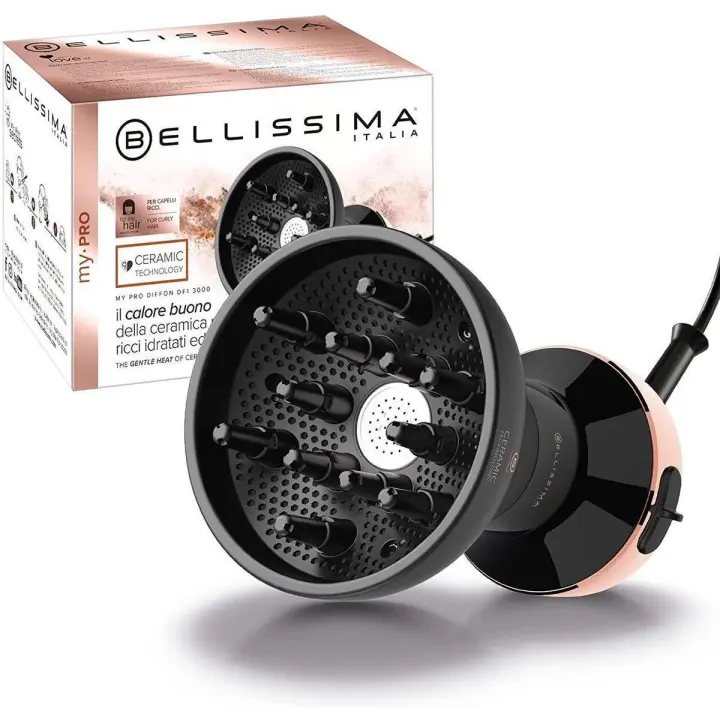 Bellissima My Pro Diffon Ceramic DF1 3000 - Difusor de Aire Caliente para Rizos, 700W, Tecnología Cerámica, Secado Delicado sin Encrespamiento - 1