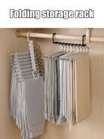 Organizador De Armario De 5 Niveles Plegable En Acero Inoxidable Para Pantalones Y Falda No Eslipiente Ahorrador De Espacio Para Ropa - details 2