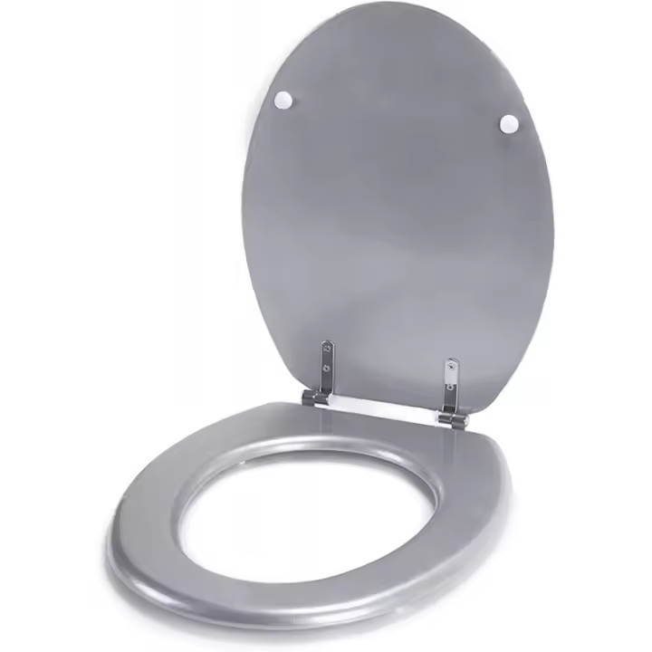 TIENDA EURASIA - Tapa WC Universal de Madera con Bisagras de Acero INOX, 43,5x37,5 cm - 1