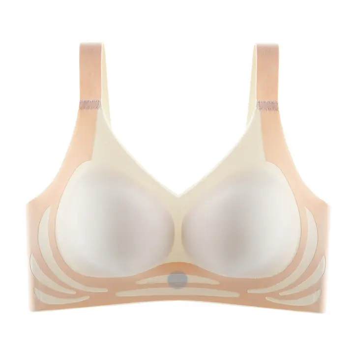 Sujetador Sin Costuras Para Mujer Talla Grande Con Pecho Pequeño Push-up Deporte Yoga Sin Borde Suave Soporte Bra Asa Ajustable - 1