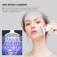 CkeyiN Máquina De Levantamiento Facial Y Cuello Masajeador Fototerapia Instrumento De Masaje Ocular Vibración Antirrugas Eliminador De Doble Mentón - details 17