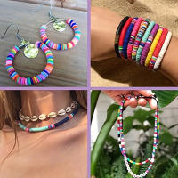 Kit De Abalorios De Arcilla Polimérica Única 6MM Para Boho Pulseras Y Collares Artesanales Colores Arcoíris Abalorios Planos Accesorio DIY - details 3