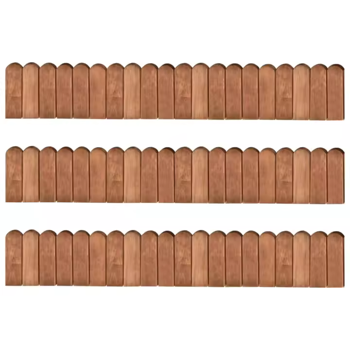 vidaXL Rollos de borde de jardín 3 uds madera pino impregnada 120 cm - 1