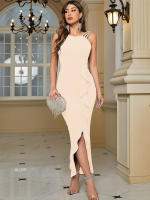 Vestido Elegante De Noche Para Mujer Bodycon Con Volantes Y Abertura Mermaid Vestido Largo Para Cóctel Y Boda Traje De Baño Sexy Y Club - details 11
