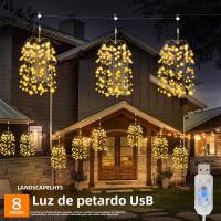 Luces LED USB De Fuego De Artificio Para Jardín Impermeables Decoración De Navidad Para Césped Patio Casa De Madera Arbolillo - details 1