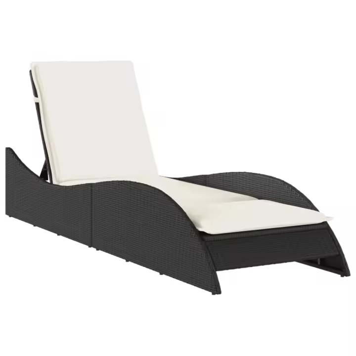 vidaXL Tumbona con cojín ratán sintético 60x205x73 cm Negro, Marrón, Gris Sillas de Exterior Ideal para jardín, playa, piscina, terraza Tumbona Piscina Tumbonas Playa Tumbonas Jardín Exterior - 1