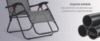 SONGMICS Juego de 2 Tumbonas Plegables, Sillas de Gravedad Cero, Tumbonas Reclinables, Carga de 110 kg por Silla, Reposacabezas Ajustable, Bandeja, para Terraza, Jardín, Gris Oscuro/Negro/Azul Oscuro - details 1