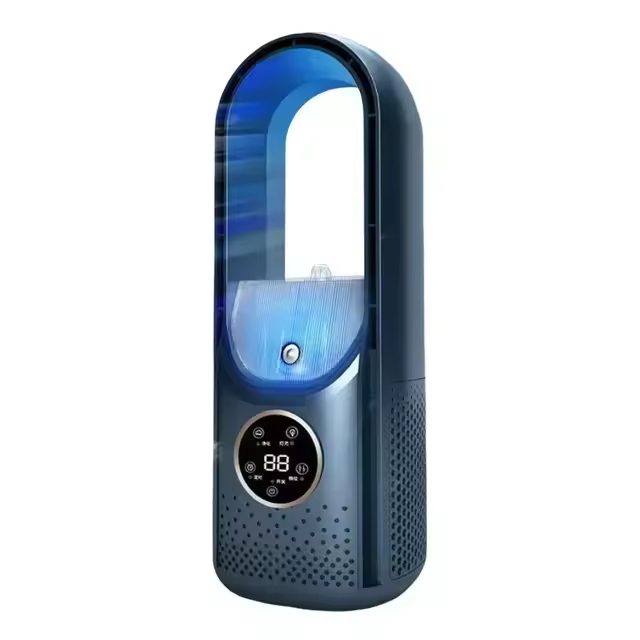 Ventilador eléctrico portátil sin hojas, enfriador de aire, 6 velocidades, temporizador silencioso, aire acondicionado, ventilador de refrigeración, humidificador, aire acondicionado de escritorio - 1