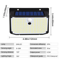 Lámpara Solar Exterior 158 LED Con Sensor De Movimiento Impermeable 3 Modos Luz De Pared Para Jardín Alambrado Patio Garaje - details 18