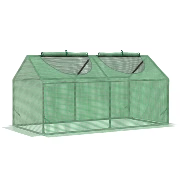 Outsunny Invernadero de Terraza 120x60x60 cm Caseta de Jardín Acero con 2 Ventanas Enrollables Vivero Casero para Cultivo de Plantas Verduras Flores - 1