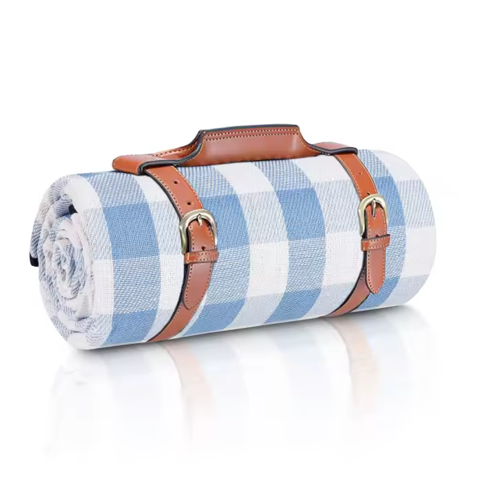 Manta De Picnic Extra Grande 80"x 80" Impermeable Y Plegable Para 8 Adultos Ideal Para Playa Camping Parque Hierba Interiores - 1