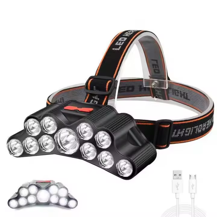 Linterna Frontal LED Potente 5/11 Con Batería 18650 Recargable Por USB Para Camping Y Pesca Luz De Escenario Exterior Impermeable - 1