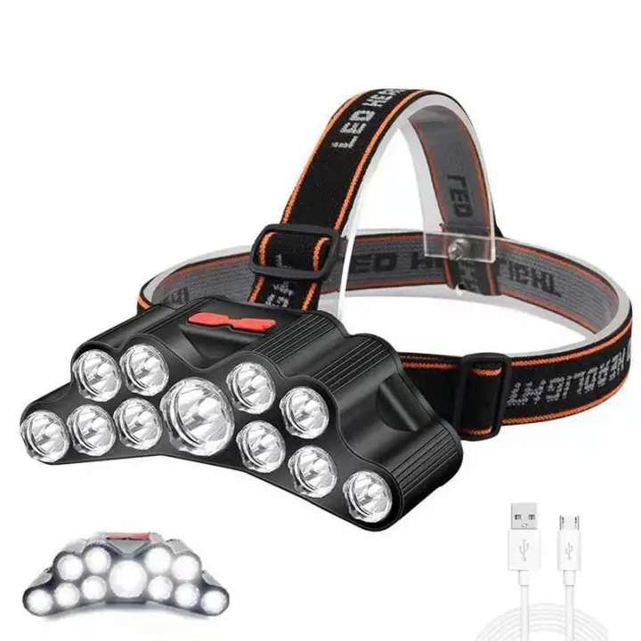 Linterna Frontal LED Potente 5/11 Con Batería 18650 Recargable Por USB Para Camping Y Pesca Luz De Escenario Exterior Impermeable - 1