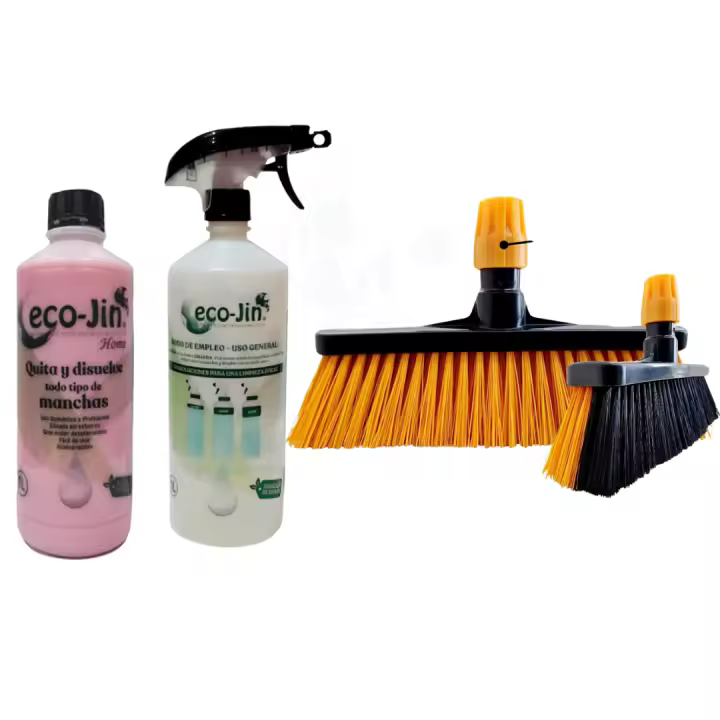 Ecojin a Elegir + Difusor + Nueva Escoba de Laboncler Mixta para Interior y Exterior – Escoba con Efecto Electrostático que Atrapa Pelos, Polvo y Pelusas. Diseñada con Base Ultrarresistente a Golpes, Rosca de Sujeción Fija - 1