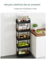 Carrito De Ruedas Multicapa Para Baño Y Cocina Organizador De Maquillaje Estante Móvil Para Sala De Estar Plástico Resistentes Cuatro Capas - details 3