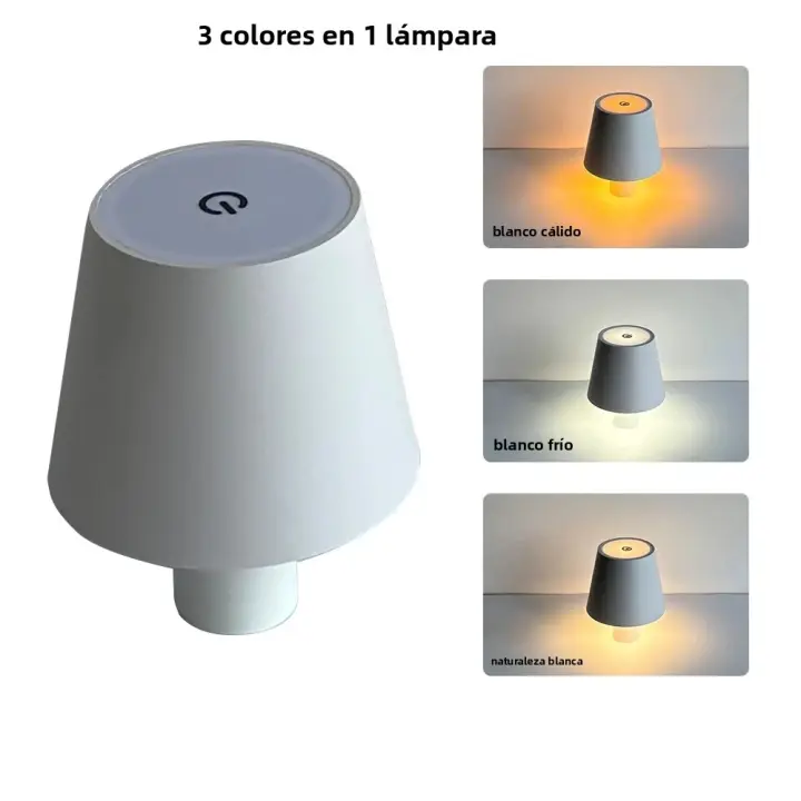 Lámpara De Mesa LED Nórdica Recargable Toque Dimmable Para Decoración De Habitación Comedor Café Estilo Moderno Con Luz De Lectura Y Ambiente - 1
