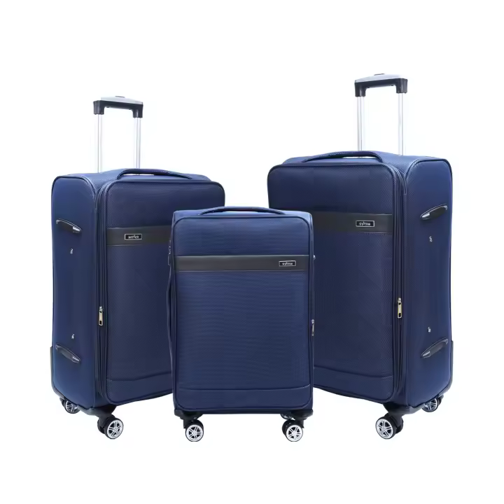 Set 3 Maleta Tela de Viaje, Juego 3pizas Equipaje Blanda con 4 Ruedas Giratorias Multidireccionales 360°, Maleta Expandible Gran Capacidad Asa Telescópica 20+24+28in - 1