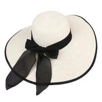 Sombrero De Paja Para Mujer Con Lazo Amplio Y Plegable Protección Solar De Playa Estilo Panama Casual Unisex Tamaño Adulto - details 12