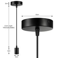 Soporte De Bombilla E27 Para Lámpara Colgante Industrial En Blanco Y Negro Cable De Instalación Para Iluminación Fixtures - details 0
