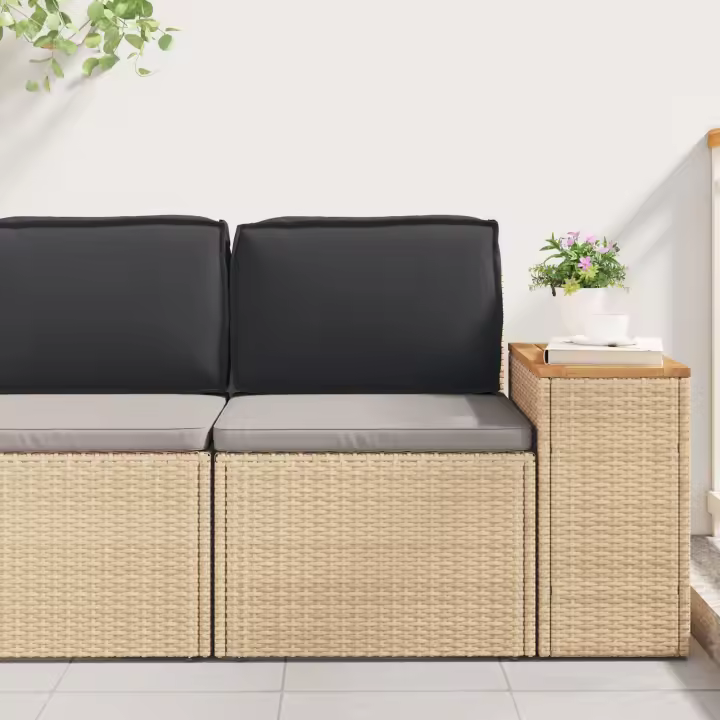 Cojín de Exterior vidaXL Negro Poliéster Medio Cojín de Silla - 1