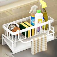 Organizador De Cocina Y Baño 1pc Rack De Almacenamiento Para Fregadero Soporte Para Esponja En Grifo De Cocina Bandeja Ordenada Para Herramientas De Cocina Y Baño - details 2