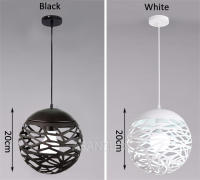 Lámpara Colgante De Hierro Blanco Negro Sfera Vacia Para Decoración De Sala De Estar Comedor Cocina Isla De La Casa - details 0