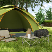Outsunny Mesa Plegable Camping de Aluminio 95x55x50 cm con Tapa Enrollable y Bolsa de Transporte Mesa de Picnic Portátil Ligera para Acampar Senderismo Playa Caqui - details 1