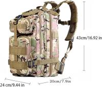 Mochila Militar Hombre 25L Mochila de Asalto Molle Mochila Táctica Mochila de Combate Campamento de Senderismo al Aire Libre Multibolsillos Mochilas Caza de Pesca Caza Senderismo 20L - details 0