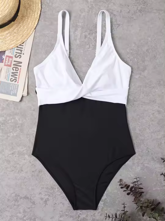 SSITO Bañador DE UNA Pieza para Mujer, traje de baño con espalda Descubierta y Correa ajustable, Sexy para Playa, 2024 - 1