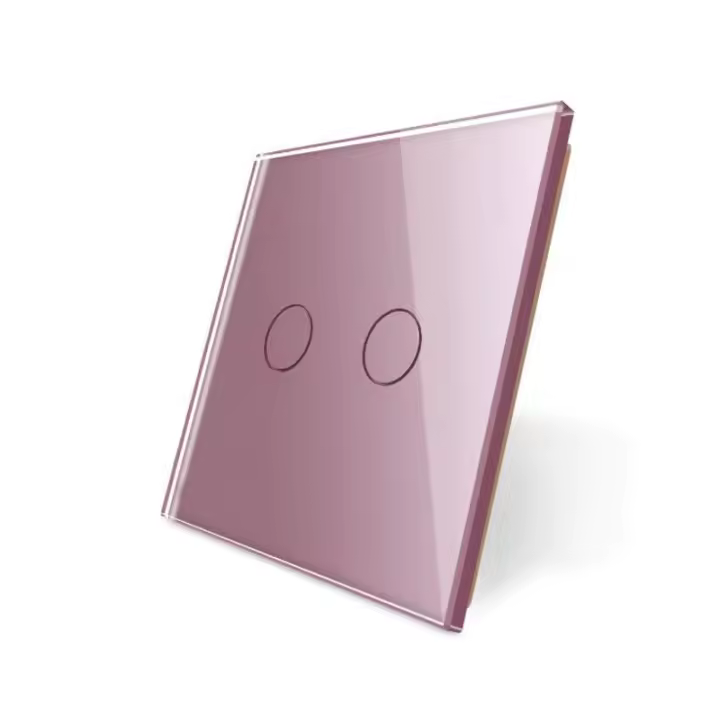 LEDBOX Frontal 1x cristal rosa, 2 botones. Sistemas de control, Mecanismos LIVOLO - 1