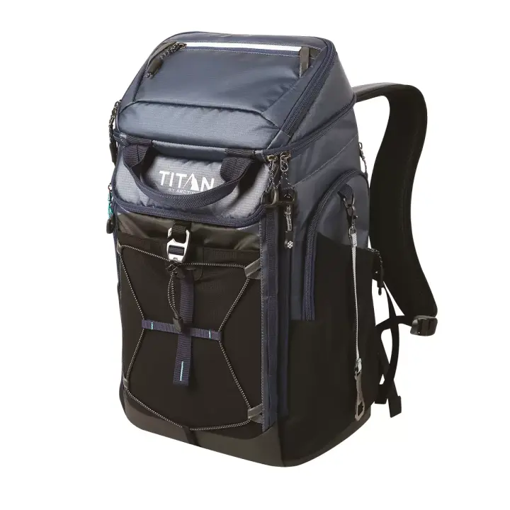 TECNOLIFE NEVERA PORTATIL TIPO MOCHILA TITAN ARTIC ZONE VERDE Y AZUL. CAPACIDAD 26 LATAS - 1