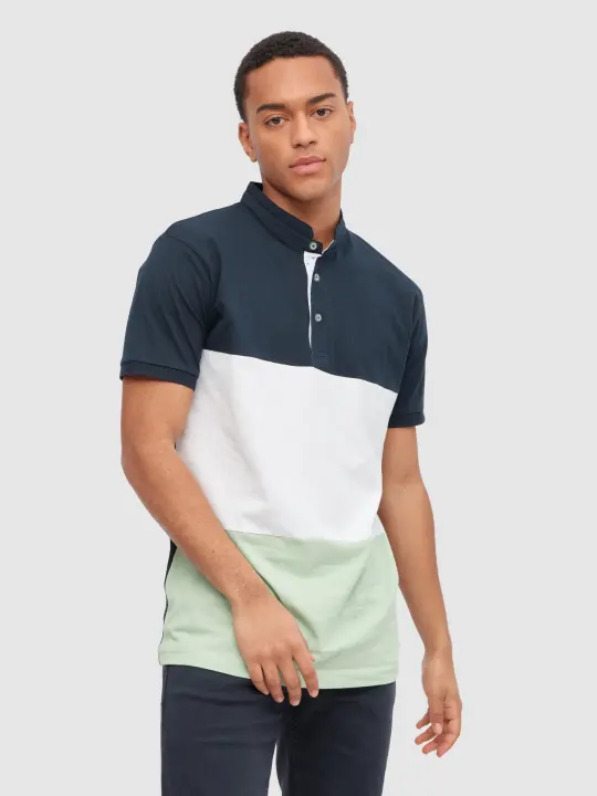 Polo de manga corta y cuello mao con botones INSIDE - 1