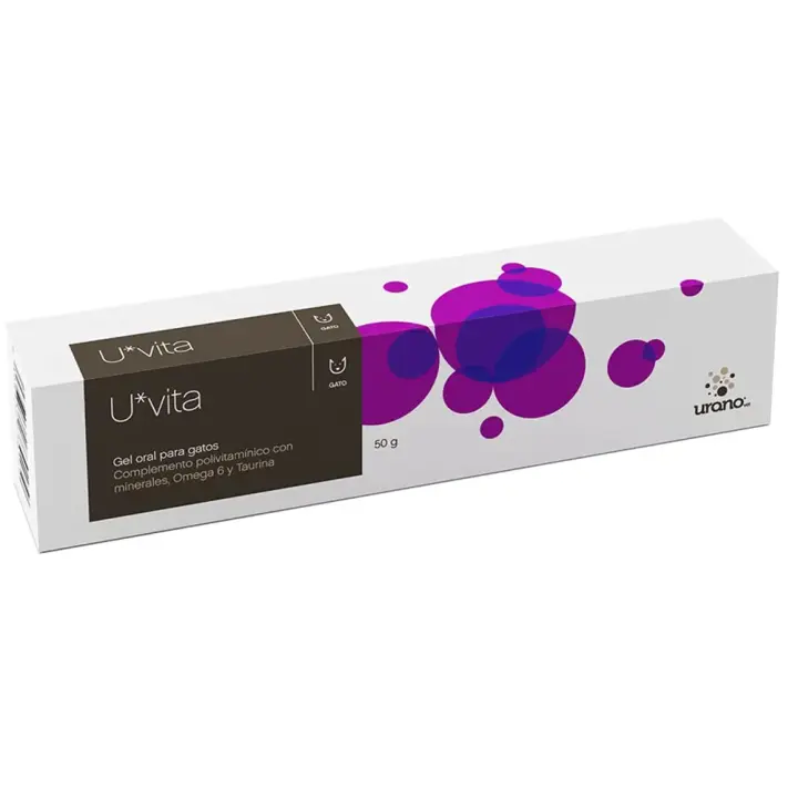 U-vita gel oral  50 g Complemento polivitamínico con minerales, Omega 6 y Taurina para gatos Urano - 1