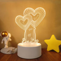 Lámpara De Noche LED Romántica En Forma De Balón Corazón Acrylic Regalo Para La Mujer En Día De San Valentín Decorativa Para Mesa - details 4