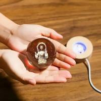 Lámpara De Noche De Cristal Con Halo Jesús Bombilla Incluida Base De Madera Decoración Para El Hogar Regalo De Cumpleaños O Graduación - details 3