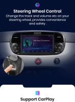 AWESAFE inalámbrico CarPlay Android Auto Radio para FIAT 500 Abarth 2007 2008 2009 2010 2011 2012 2013 2014 2015 coche reproductor multimedia GPS 2 din autoradio volante controles RDS Bluetooth - details 11