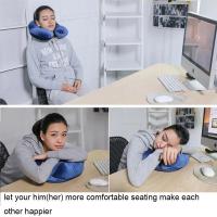 Almohada De Viaje En Forma De U Inflable Para Avión Almohada De Cuello Cómoda Accesorios De Viaje Textil Azul Adecuada Para Descansar En Casa - details 5