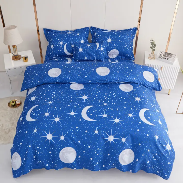 VOLARY - Juego de Sábanas de Alta Calidad para Cama 90/135/150 - Diseño de Luna，FUNDA NORDICA 5 PCS. Súper Suave, Cálido y Ligero. Ropa de Cama, Incluye 3 Funda de Almohada + Encimera + Bajera Ajustable - 1