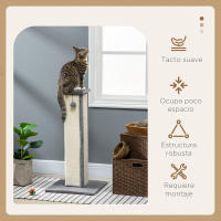 PawHut Poste Rascador para Gatos Altura 81 cm Rascador para Gatos Arañador para Gatos con Poste de Yute y Bola Colgante 41x41x81 cm - details 3