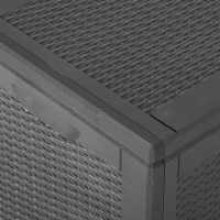 vidaXL Caja de almacenaje para jardín 180 L PP ratán negra - details 6