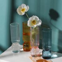 Vaso De Cristal Transparente Con Rayas Para Flores Y Planta Pot De Cultivo En Agua Decoración De Mesa Para Bodas Y Fiestas - details 6
